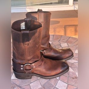 Durango Harness Boots Size 10 D Square Toe Biker Brown Leather
